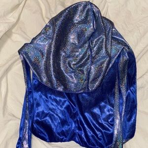 Men’s reversible blue metallic and navy blue durag